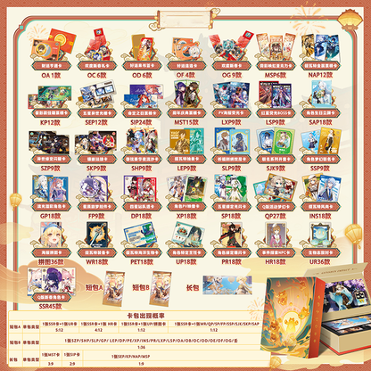 Genshin WANKATANG V5 series collectible card/Genshin card 12bags 1 box card Series unboxing card game 1bag 2PCS Card Ornement Gift collection For Use 15 Years
